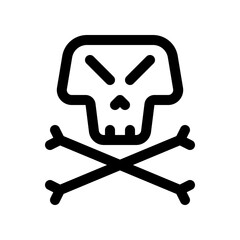 Editable danger skull vector icon. Video game, game elements. Part of a big icon set family. Perfect for web and app interfaces, presentations, infographics, etc