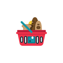 Shopping basket flat icons. Vector illustration. Isolated icon suitable for web, infographics, interface and apps.
