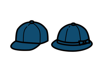 紺色の通学帽のイラスト