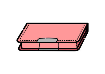 ピンク色の筆箱のイラスト