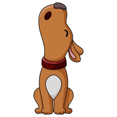 Cute little dog cartoon howling