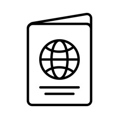 passport icon, international traveling simple vector icon