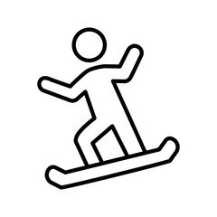 snowboarding icon, snowboard simple vector icon
