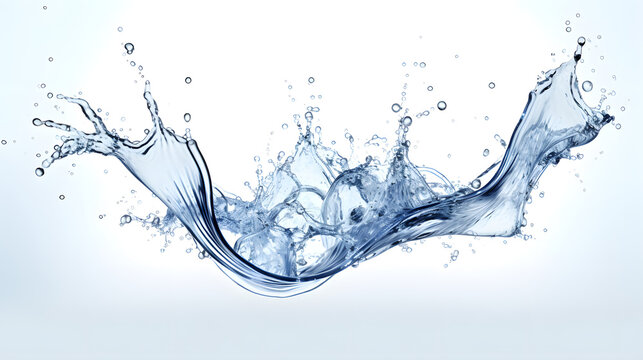 AIによる水面が波打つ様子を横から見た、水しぶきと共に