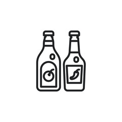 Sauces bottle, ketchup outline icons. Vector illustration. Isolated icon suitable for web, infographics, interface and apps.
