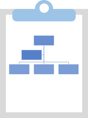 Organization chart on clipboard