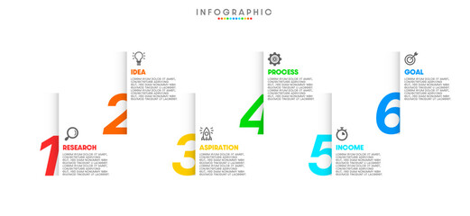 Business concept with infographic design 6 options.