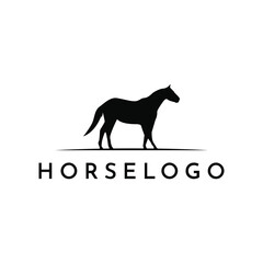 Horse silhouette creative logo design