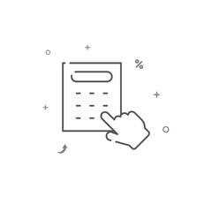 Budget calculator simple vector line icon. Symbol, pictogram, sign isolated on white background. Editable stroke