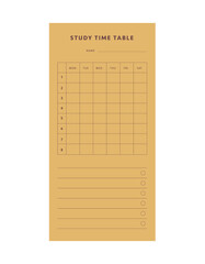 (Lemon) Study time table planner. 