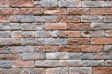 Background from a wall made of old red clinker bricks