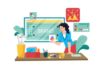 Graphic designer creating SEO-friendly website images.