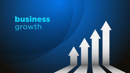 Arrows of business sale growth on dark blue vector background