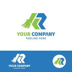 Creative letter FR cleaning logo design vector, cleaning icon, fr typography, fr logo design