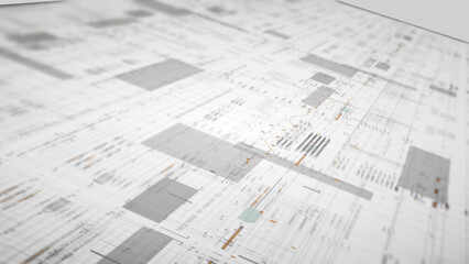 Advance data matrix, telemetry and encrypt numbers simulation user interface display in cyber space abstract de-focus environment background