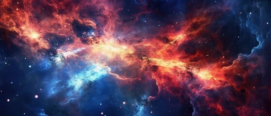 Fototapeta premium Abstract space background. Beautiful galaxies and stars in outer space. Created with generative AI technology.