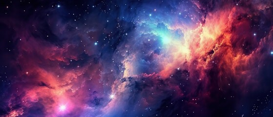 Obraz premium Abstract space background. Beautiful galaxies and stars in outer space. Created with generative AI technology.