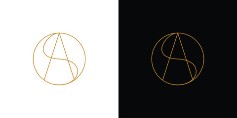Modern and luxurious AS letter initial logo design - obrazy, fototapety, plakaty