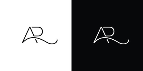 Modern and luxurious AR letter initial logo design