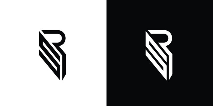 Modern and stong RS initials abstract logo design