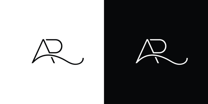 Modern and luxurious AR letter initial logo design