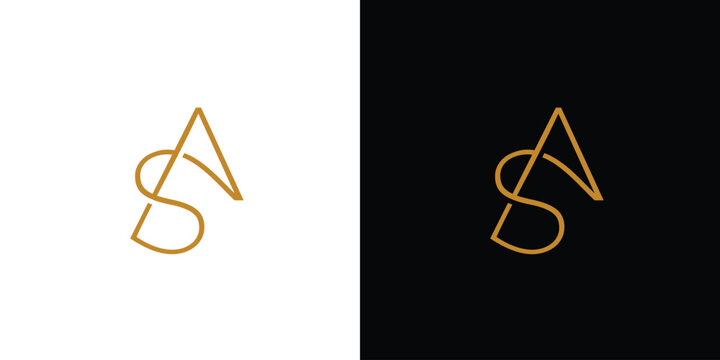 Modern and luxurious AS letter initial logo design 2