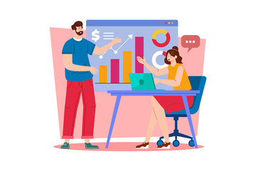 Consultant advising on business growth strategies.