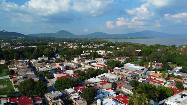 aerial view of lake chapala in mexico
