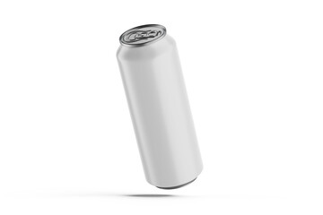 Realistic Aluminum Tin Can Mockup for Showcasing Soda Soft Cola Brand in High Definition Blank Image Isolated on White