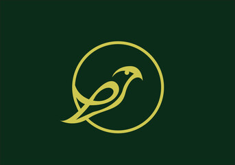 set line illustration of natural bird's nest icon logo