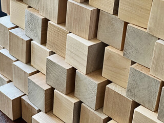 Wall Of Wood Blocks