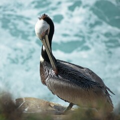 Preening Pelican
