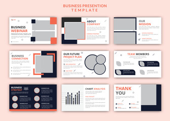 Modern digital marketing presentation templates vector with powerpoint screen mockup