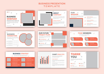 Modern digital marketing presentation templates vector with powerpoint screen mockup