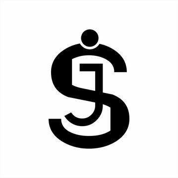 S J letter logo design with human symbol.
