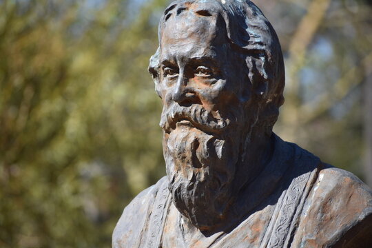 Rabindranath Tagore's Bust Statue in Paseo El Rosedal park in Buenos Aires, Argentina