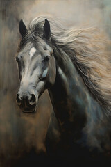 Gorgeous horse fine art portrait. Generated by Ai, is not based on any original image, character or person