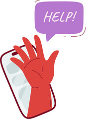 Smartphone Addiction Illustration