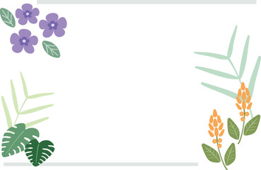 シンプルかわいい夏の花の背景イラスト