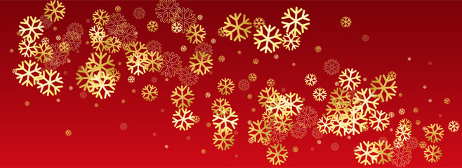 Golg Snow Vector Panoramic Red Background. Winter