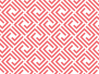 Abstract geometric pattern. A seamless vector background. White and pink ornament. Graphic modern pattern. Simple lattice graphic design