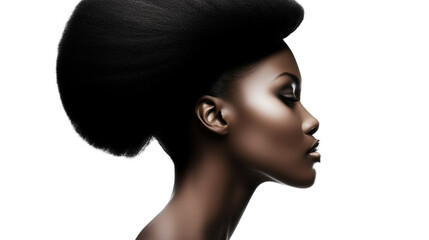 Beauty portrait of african american woman with afro hairstyl. 