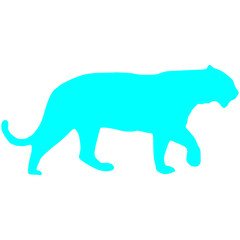 Blue Color Tiger Silhouette Graphic Design