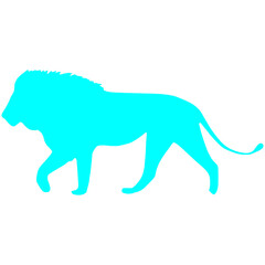 Blue Color Lion Silhouette Graphic Design