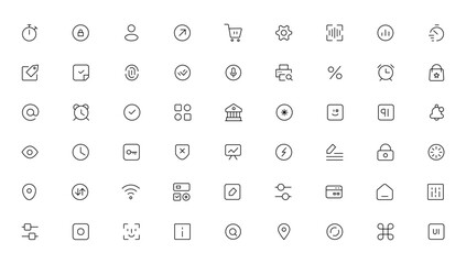 Pixel Perfect. Basic User Interface Essential Set. Line Outline Icons. For App, Web, Print. Editable Stroke. Pixel Stroke Wide with Round Cap and Round Corner