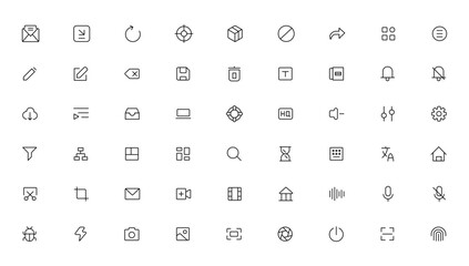 Pixel Perfect. Basic User Interface Essential Set. Line Outline Icons. For App, Web, Print. Editable Stroke. Pixel Stroke Wide with Round Cap and Round Corner