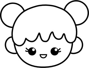Cute kid face outline