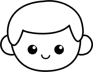 Cute kid face outline