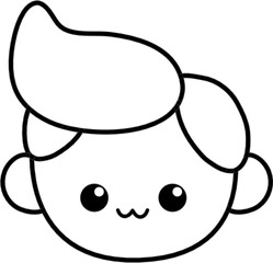 Cute kid face outline