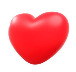 red cartoon heart 3d element icon isolated on white background. red cartoon heart 3d element icon isolated. valentine red cartoon heart 3d element icon isolated render illustration